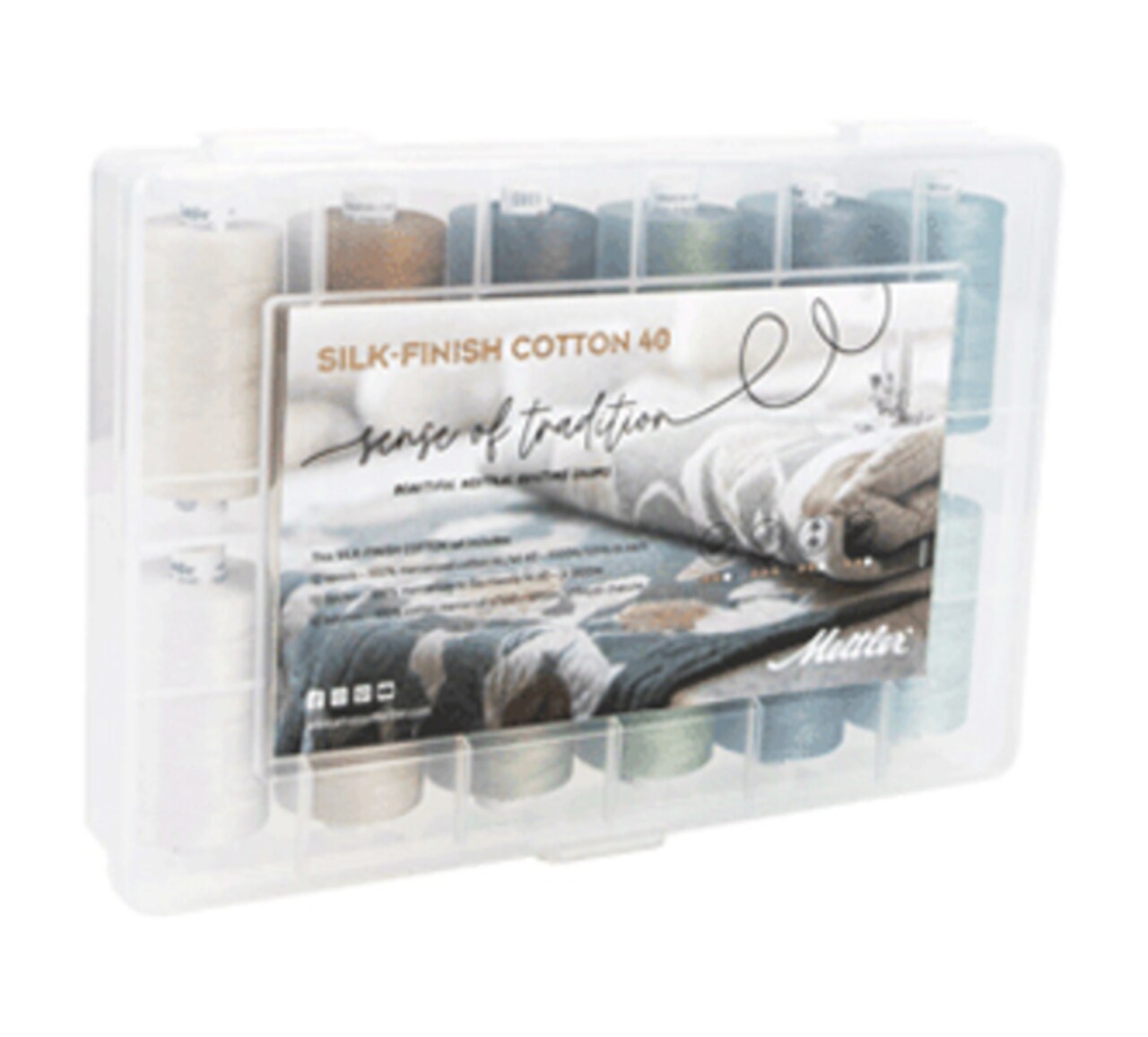 Mettler Silk-Finish Cotton 40: Sense of Tradition Thread Set by Mettler | (12 40wt Cotton Large Spools)